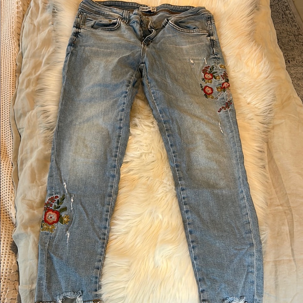 Embroidered Zara Jeans